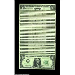 Fr. 1900-A-L $1 1963 Federal Reserve Notes. Gem Crisp Uncirculated.A 34 piece block set, with all of