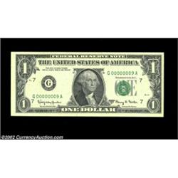 Fr. 1901-G $1 1963A Federal Reserve Note. Choice Crisp Uncirculated.Neat single digit serial number.