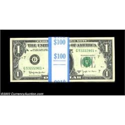 Fr. 1902-G* $1 1963B Federal Reserve Notes. Original pack of 100. Gem Crisp Uncirculated.A pack of 1