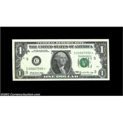 Fr. 1903-C* $1 1969 Federal Reserve Note. Gem Crisp Uncirculated.A pristine Philadelphia Star as cra