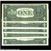 Image 2 : Five Different Better Web Blocks.Fr. 1917-B $1 1988A Web Federal Reserve Note XF B-L block, plate 1/