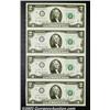 Image 1 : Fr. 1935-J* $2 1976 Federal Reserve Notes. Uncut Sheet of Four. Gem Crisp Uncirculated.A lovely uncu