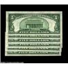 Image 2 : Fr. 1957-A $5 1934A Federal Reserve Notes. Choice Crisp Uncirculated.A run of six consecutive exampl