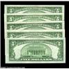 Image 2 : A Nice Grouping of 1934C $5 Feds$5 1934C Federal Reserve Notes. New York, Philadelphia, Cleveland, A