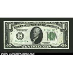 Fr. 2002-G* $10 1928B Federal Reserve Note. Gem Crisp Uncirculated. A beautiful early Fed Star, with