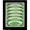 Image 2 : Fr. 2004-C $10 1934 Light Green Seal Federal Reserve Notes. Cut Half Sheet of Six. Gem Crisp Uncircu