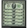 Image 1 : Fr. 2006-C $10 1934A Federal Reserve Notes. Cut Half Sheet of Six. Gem Crisp Uncirculated.A cracklin