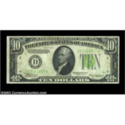 Fr. 2006-D $10 1934A Mule Federal Reserve Note. Very Fine.This example displays a new low serial num