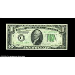 Fr. 2009-C*/Fr. 2008-C* $10 1934D/1934C Federal Reserve Notes. Reverse Changeover Pair. Gem Crisp Un