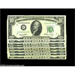 $10 Federal Reserve Notes.Fr. 2010-G $10 1950 Narrow VF, new high reported serial numberFr. 2011-C $