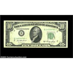 Fr. 2011-B* $10 1950A Federal Reserve Note. Choice Crisp Uncirculated.A very nice example which cata