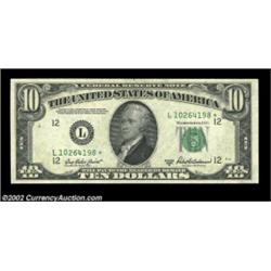 Fr. 2012-L* $10 1950B Federal Reserve Note. Gem Crisp Uncirculated.A nicely centered Gem from the al