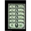 Image 1 : Fr. 2056-B $20 1934B Federal Reserve Notes. Gem Crisp Uncirculated.Six pieces, in two consecutive ru