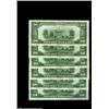 Image 2 : Fr. 2056-B $20 1934B Federal Reserve Notes. Gem Crisp Uncirculated.Six pieces, in two consecutive ru