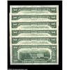 Image 2 : Fr. 2057-G $20 1934C Federal Reserve Notes. Cut half Sheet of Six. Choice Crisp Uncirculated. 6 note