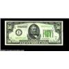 Image 1 : Fr. 2101-I $50 1928A Light Green Seal Federal Reserve Note. Choice Crisp Uncirculated.A very rare ea