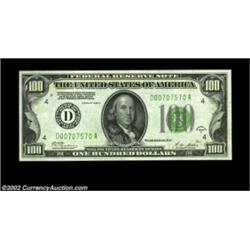 Fr. 2151-D $100 1928A Federal Reserve Note. Gem Crisp Uncirculated.A nicely embossed example with cr