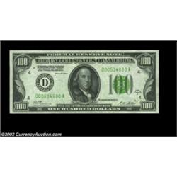 Fr. 2151-D $100 1928A Federal Reserve Note. CGA Gem Uncirculated 65.A gorgeous Gem numbered seal Hun