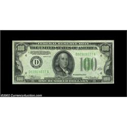 Fr. 2152-D $100 1934 Federal Reserve Note. Choice Crisp Uncirculated.Fully embossed and just misses.