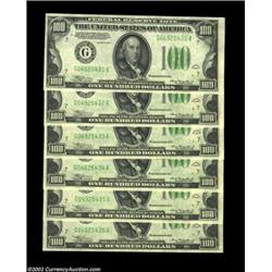 Fr. 2152-G $100 1934 Federal Reserve Notes. Cut Half Sheet of Six. Gem Crisp Uncirculated.A second l