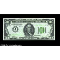 Fr. 2152-J $100 1934 Light Green Seal Federal Reserve Note. Choice Crisp Uncirculated.A bright and f