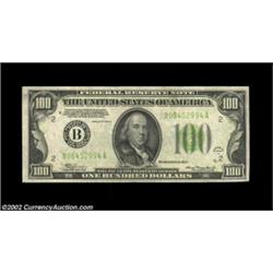 Fr. 2153-B $100 1934A Mule Federal Reserve Note. Choice Crisp Uncirculated.A scarce Mule with just t