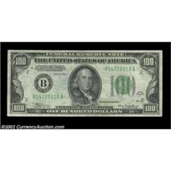 Fr. 2153-B $100 1934A Mules Federal Reserve Notes. Choice About Uncirculated.A consecutive pair that