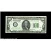 Image 1 : Fr. 2154-D $100 1934B Dark Green Seal Mule Federal Reserve Note. Choice About Uncirculated.A few han