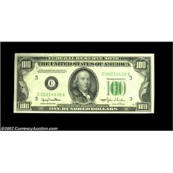 Fr. 2157-C $100 1950 Mule Federal Reserve Note. Gem Crisp Uncirculated.A hugely embossed and crackli