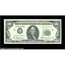 Fr. 2163-L* $100 1963A Federal Reserve Note. Gem Crisp Uncirculated.A fresh and fully original star.