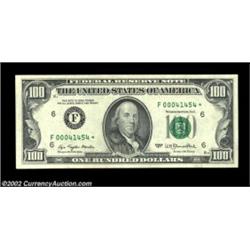 Fr. 2168-F* $100 1977 Federal Reserve Note. About Uncirculated.A rare star with a printing of only 6