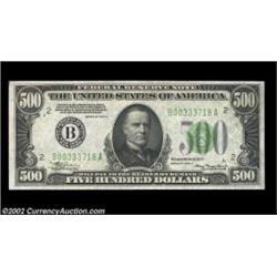 Fr. 2202-B $500 1934A Federal Reserve Note. Choice Crisp Uncirculated.Well embossed and perfectly ce