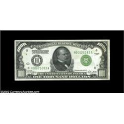 Fr. 2210-H $1000 1928 Federal Reserve Note. About Uncirculated.A bright and quite attractive example