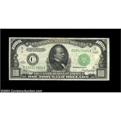 Fr. 2211-C $1000 1934 Federal Reserve Note. Very Fine. A nicely centered and problem-free high denom