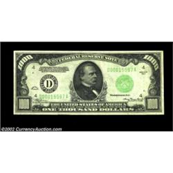 Fr. 2211-D $1000 1934 Federal Reserve Note. About Uncirculated.A high end thousand that misses the C