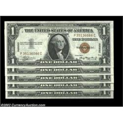 Fr. 2300 $1 1935A Hawaii Silver Certificates. Gem Crisp Uncirculated.A gorgeous run of five consecut