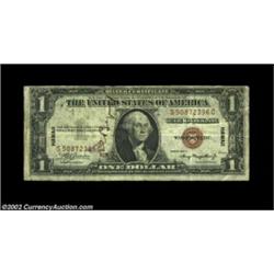 Fr. 2300 $1 1935A Hawaii Silver Certificate. Very Fine.This piece is signed by Admiral Byrd, and inc