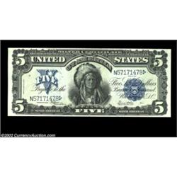 Fr. 281 $5 1899 Silver Certificate Superb Gem New. An outstanding Chief, with super centering of bot