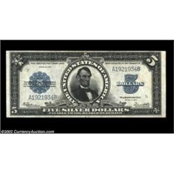 Fr. 282 $5 1923 Silver Certificate About New. This Porthole has broad, even margins and lots of eye.