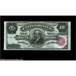 Fr. 299 $10 1891 Silver Certificate Choice Extremely Fine. This red seal Tombstone appears to be of.