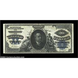 Fr. 321 $20 1891 Silver Certificate Extremely Fine. The paper surfaces are slightly soft, but this w