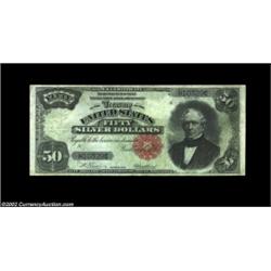 Fr. 334 $50 1891 Silver Certificate Fine. About three dozen examples are known. There is one run of.