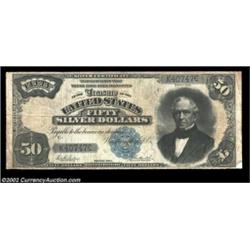 Fr. 335 $50 1891 Silver Certificate Fine. A solid, unmolested, problem-free example. High-denominati