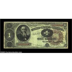 Fr. 348 $1 1890 Treasury Note Fine. This rare number is at the higher end of the grade range, and it