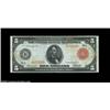 Image 1 : Fr. 841a $5 1914 Red Seal Federal Reserve Note Fine-Very Fine. Two small stains, one in the right fr