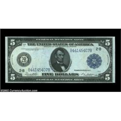 Fr. 851a $5 1914 Federal Reserve Note About New. This New York District Fed is crackling fresh and s