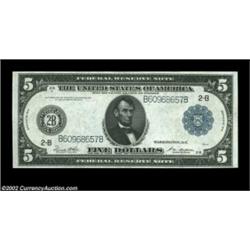 Fr. 851a $5 1914 Federal Reserve Note About New. A nice, bright original note with a center fold. Im