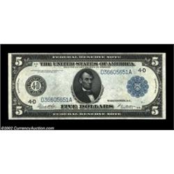 Fr. 859a $5 1914 Federal Reserve Note Extremely Fine. Clean and well margined. Important notice: We.