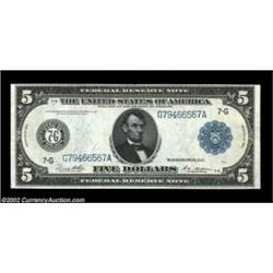 Fr. 871a $5 1914 Federal Reserve Note Very Choice New. A near-Gem example of this more common $5 Fed