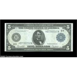 Fr. 875a $5 1914 Federal Reserve Note Very Choice New. A very nice example of this popular note. It.